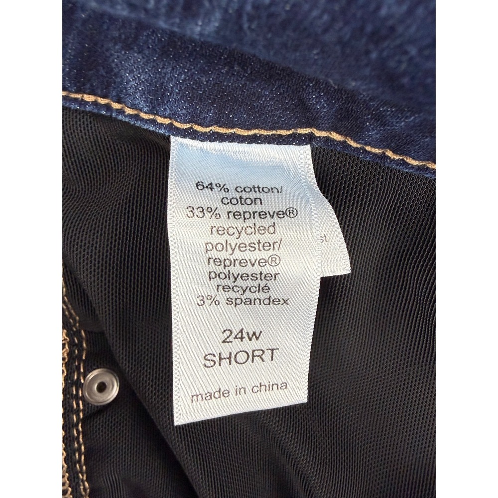 Maurices Everflex High-Rise Skinny Jeans Dark Wash 24W Short Repreve Stretch - Picture 2 of 8